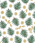 Green Leafy Branches Gold Flower Accents Rug
