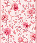 Pink Floral Vine Patterned Rug
