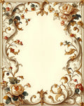 Ornate Floral Scrollwork Pattern Rug