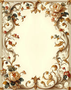 Ornate Floral Scrollwork Pattern Rug