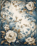 Elegant Floral Swirls Peonies Rug