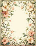 Soft Floral Vines Botanical Art Rug