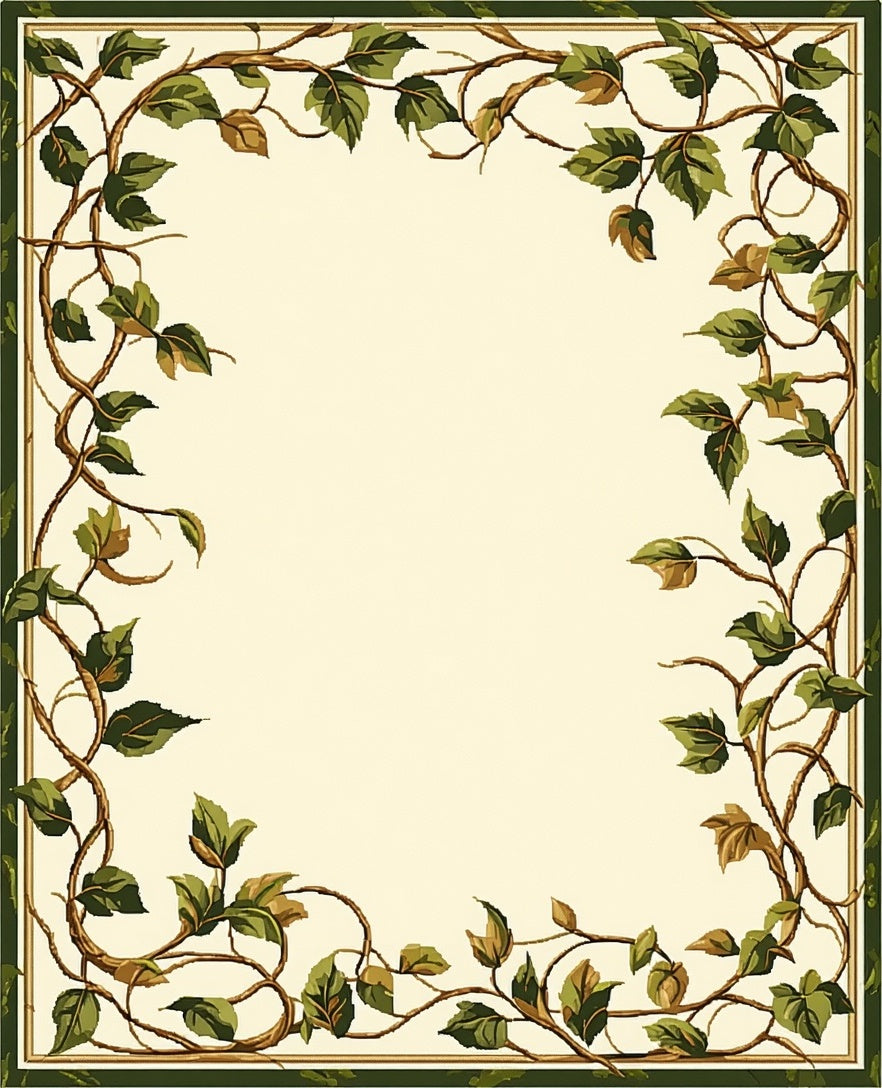 Vine And Leaf Pattern Rug