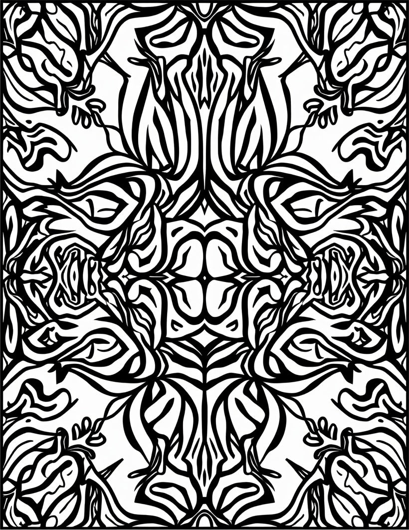 Bold Black White Abstract Design Rug
