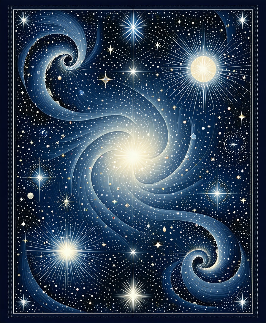 Ethereal Swirls Cosmic Night Sky Rug