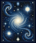 Ethereal Swirls Cosmic Night Sky Rug