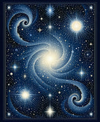 Ethereal Swirls Cosmic Night Sky Rug