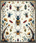 Eclectic Insects Botanical Pattern Rug