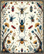 Eclectic Insects Botanical Pattern Rug