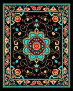 Intricate Floral Mandala Patterned Rug