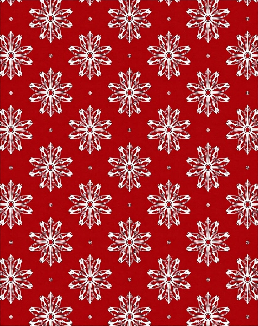 Crimson White Geometric Floral Medallion Rug