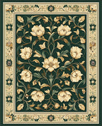 Elegant Floral Vine Patterned Rug