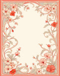 Art Nouveau Floral Swirl Border Design Rug