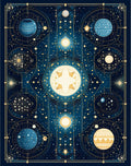 Celestial Geometric Star Pattern Rug