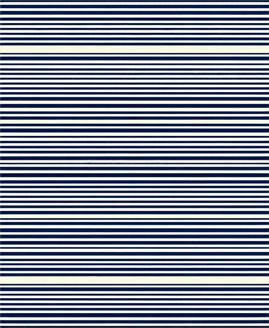 Classic Horizontal Stripe Navy Rug