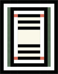 Modern Geometric Stripe Border Rug