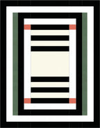 Modern Geometric Stripe Border Rug