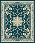 Elegant Floral Scrollwork Intricate Pattern Rug