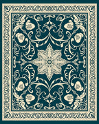 Elegant Floral Scrollwork Intricate Pattern Rug