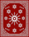 Crimson Snowflake Border Garland Rug