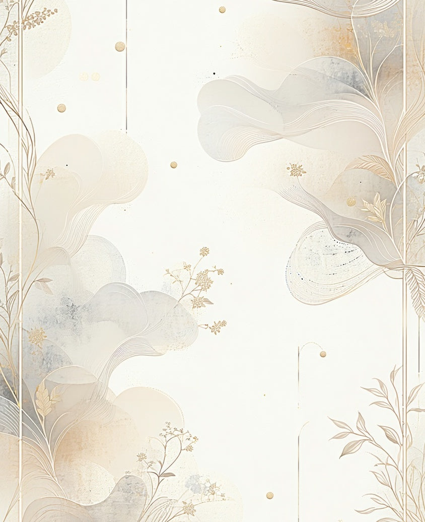 Ethereal Floral Outline Scenic Pattern Rug