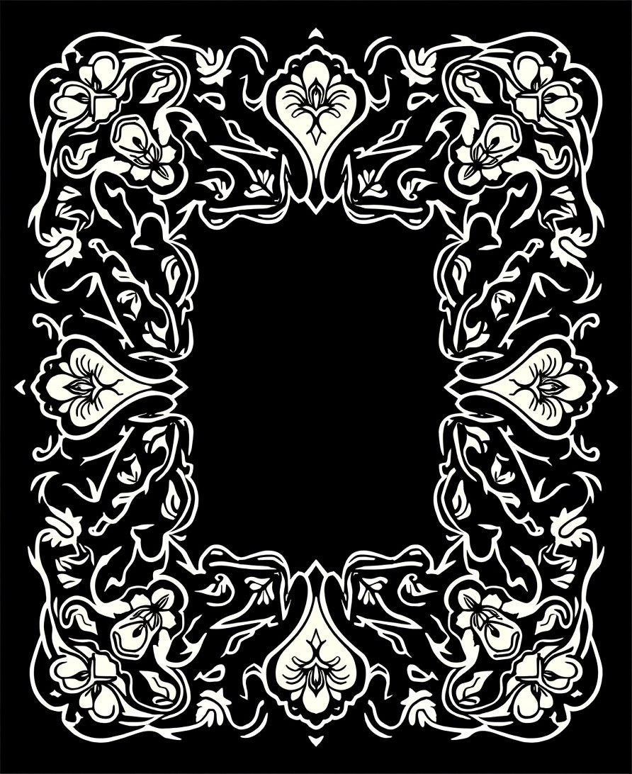 Ornate Floral Vine Scroll Pattern Rug