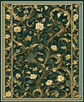 Ornate Floral Gold Vine Pattern Rug