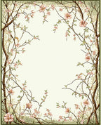 Whimsical Flowery Branches Pattern Rug