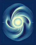 Abstract Swirling Blue Geometric Rug