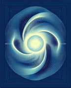Abstract Swirling Blue Geometric Rug