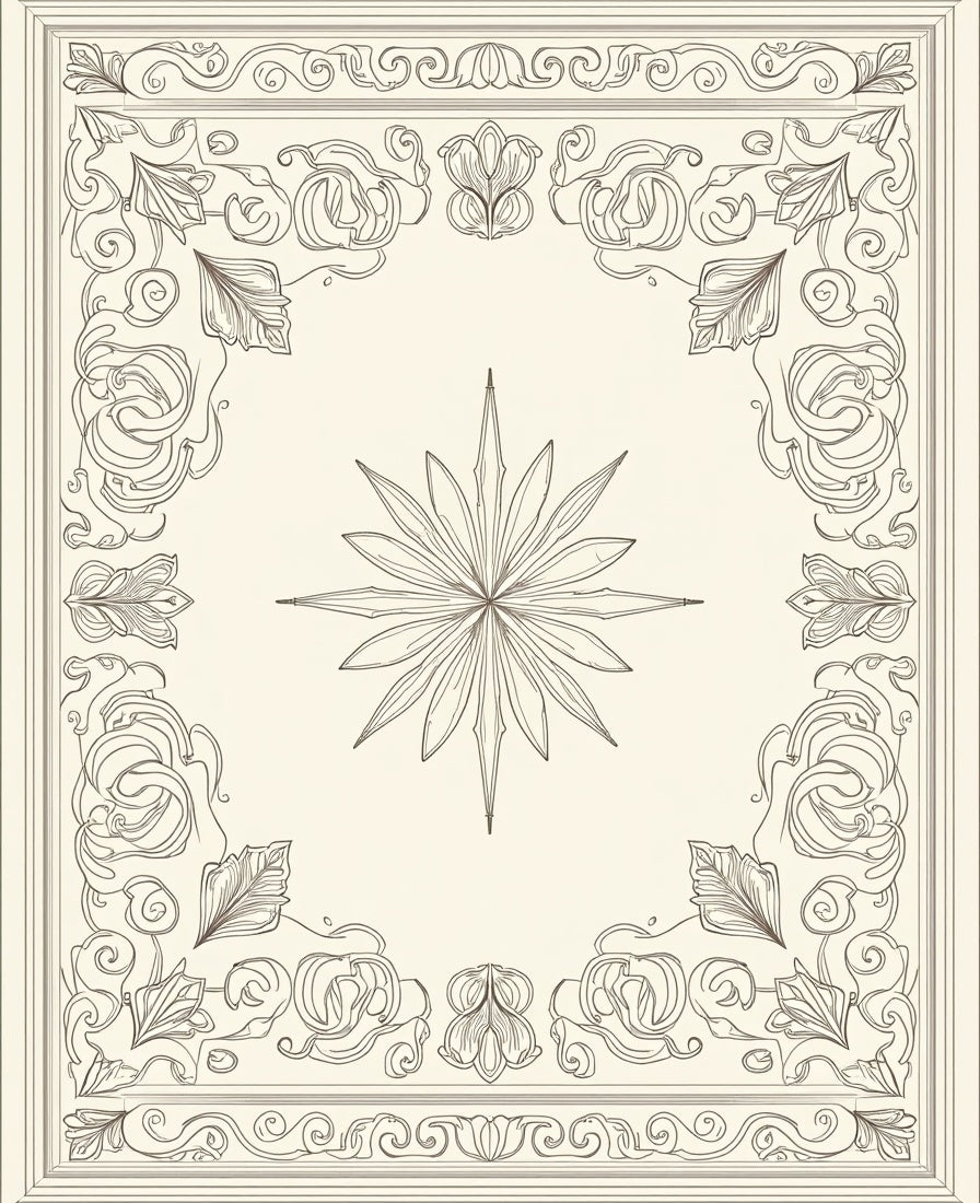 Ornate Floral and Starburst Design Rug