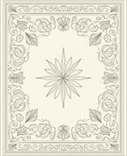 Ornate Floral and Starburst Design Rug