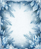 Winter Crystal Pine Needle Design Rug
