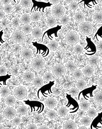 Whimsical Black Cats Among Flowers Rug