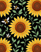 Sunny Sunflower Bees Pattern Rug