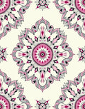 Pink Floral Mandala Pattern Accent Rug