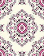 Pink Floral Mandala Pattern Accent Rug