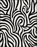 Abstract Black White Zebra Stripes Rug