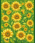 Golden Sunflower Lush Floral Pattern Rug