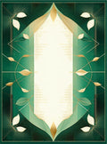 Emerald Gold Leaf Art Deco Rug