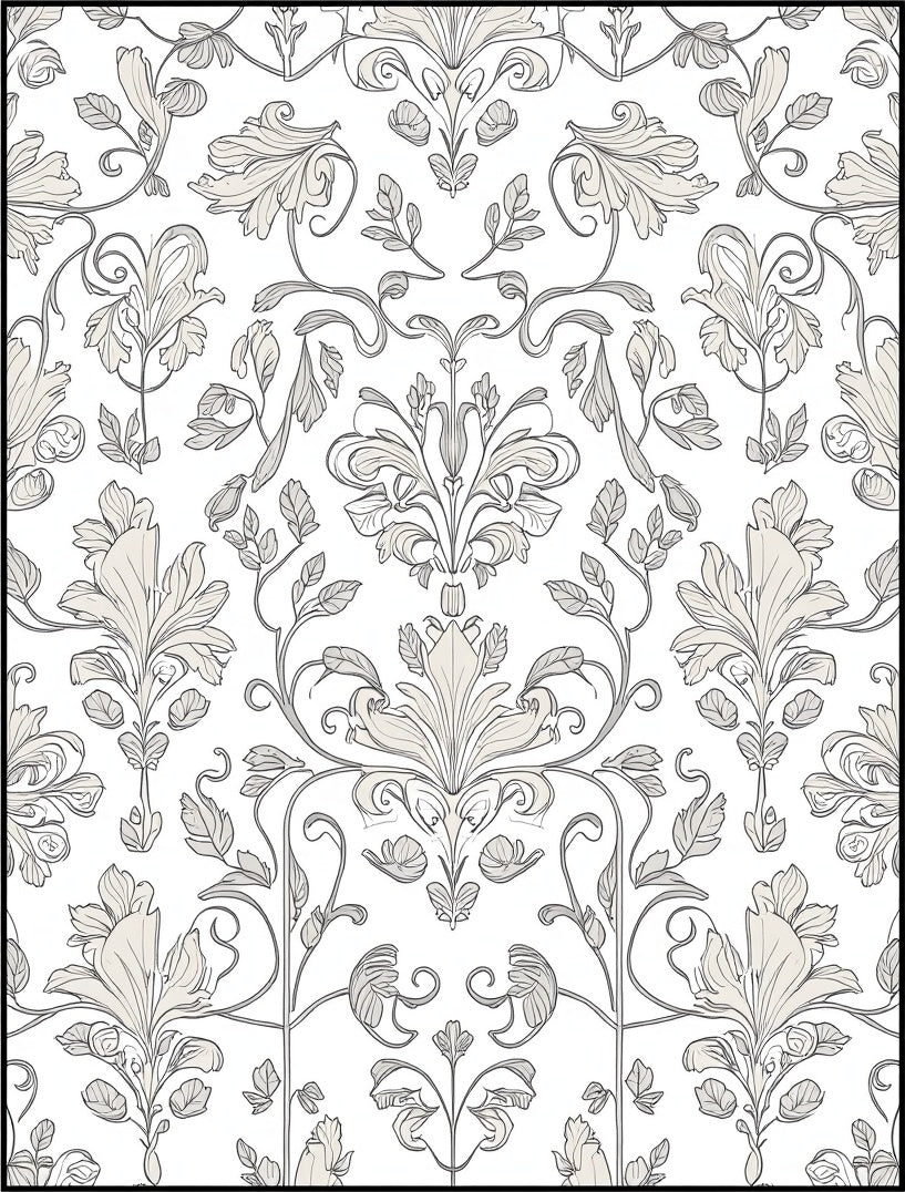 Elegant Floral Vine Pattern Rug