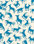 Playful Blue Dog Pattern Design Rug