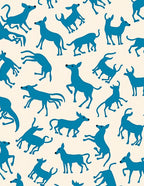 Playful Blue Dog Pattern Design Rug