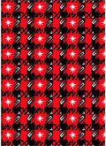 Red Black Houndstooth Starburst Rug