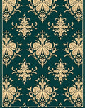 Regal Teal Gold Damask Flourish Rug