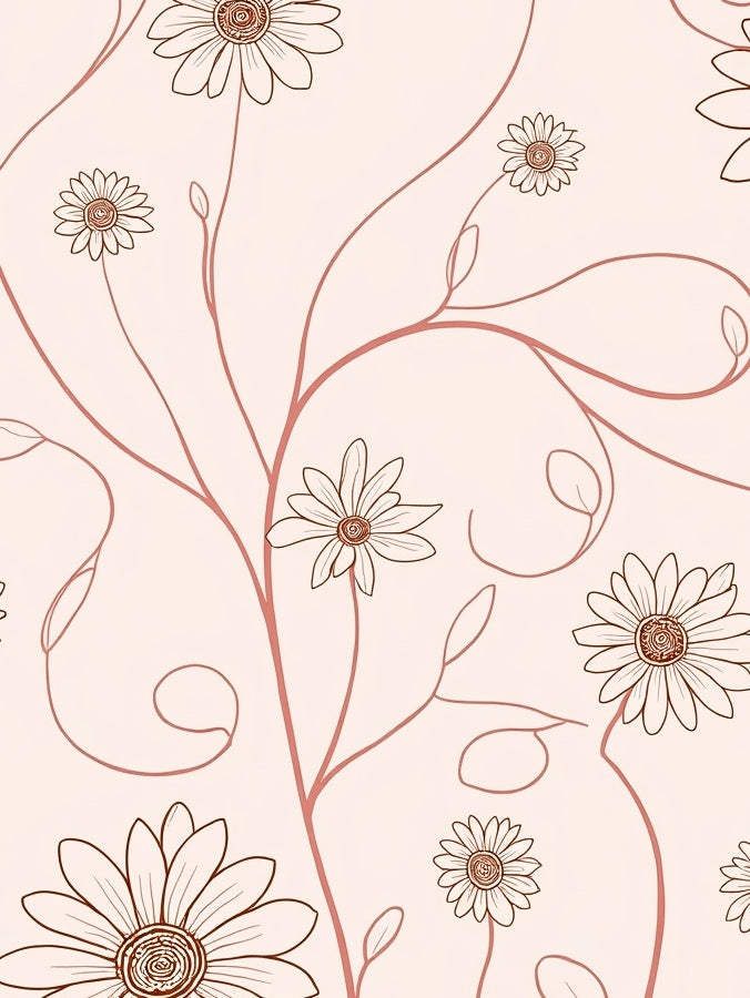 Delicate Floral Vine Pattern Rug
