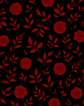Dark Red Rose Floral Pattern Rug