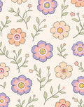 Pastel Flower Pattern Abstract Art Rug
