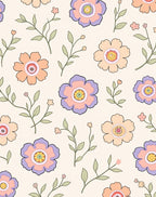 Pastel Flower Pattern Abstract Art Rug