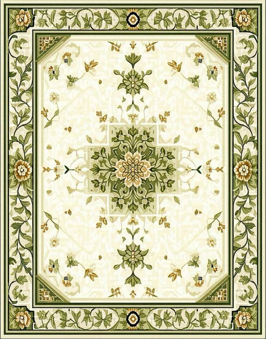 Classic Floral Scrollwork Medallion Rug